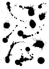Silhouettes of black ink spots. vector