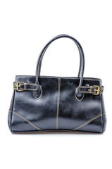 Woman leather bag isolated white background