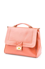 Woman leather bag isolated white background