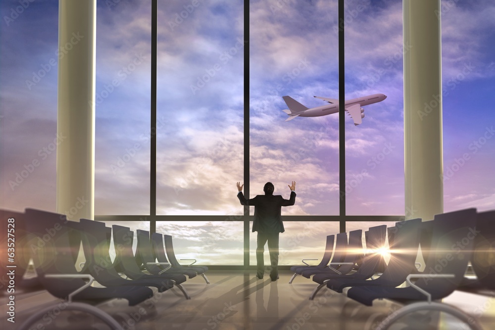 Poster composite image of gesturing businessman