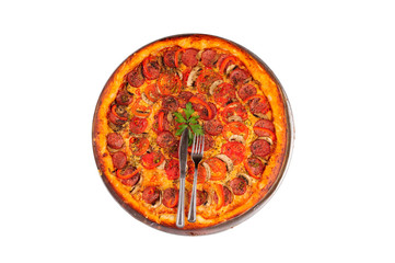 pepperoni pizza on a white background
