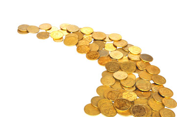 coins on white background