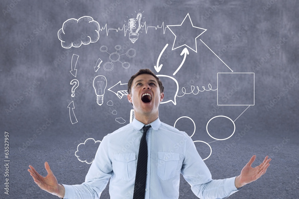 Poster composite image of shouting businessman
