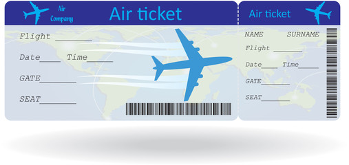 Variant of air ticket - obrazy, fototapety, plakaty