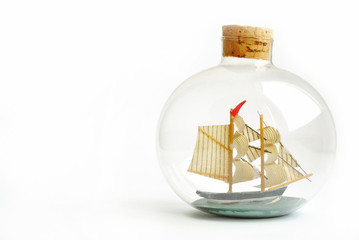 Boat in a glass bottle
