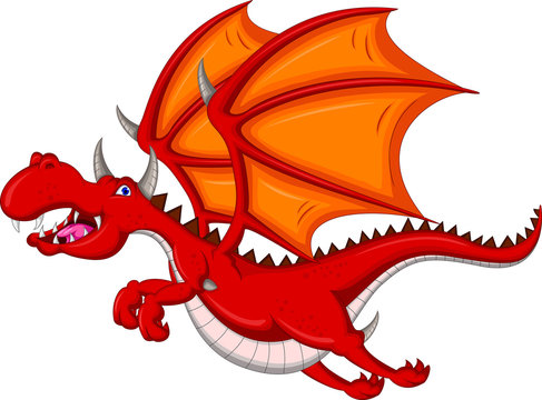 red dragon cartoon flying