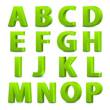Big green letters standing