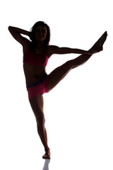 Beautiful female body isolated over white background