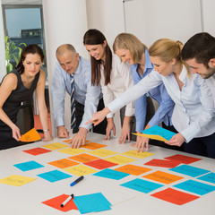 Business Team Brainstorming Using Color Labels