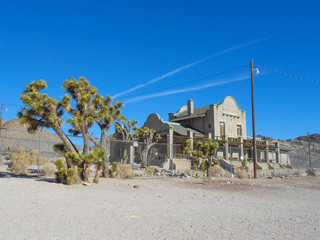 Fototapeta na wymiar Railway station ruins in Rhyolite
