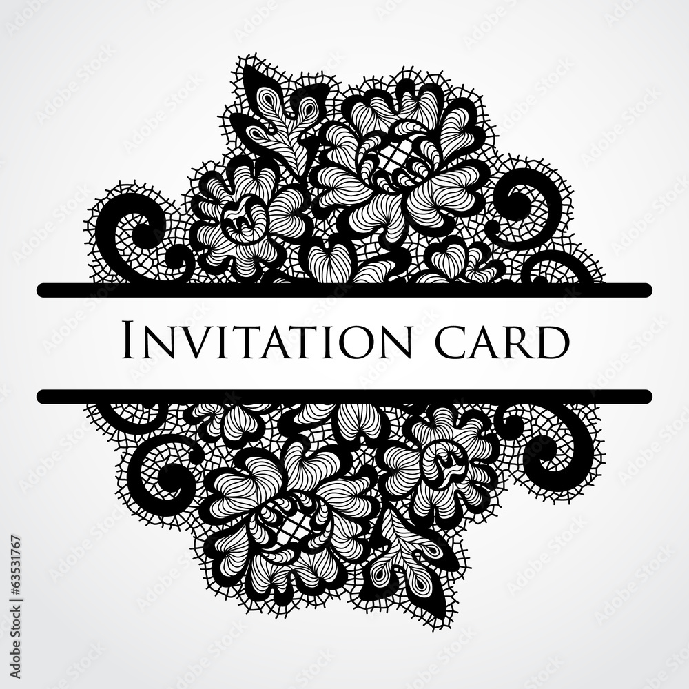 Wall mural Vector lace card