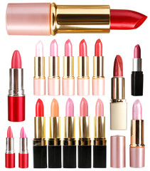 Obraz premium Beautiful lipsticks isolated on white