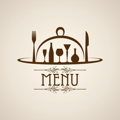 template for menu card with cutlery stock vector