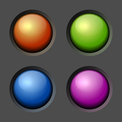 Design elements. Color Buttons and Bulbs. Vector