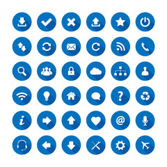 Blue long shadow style icons
