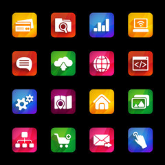 trendy icons with long shadow