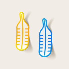 realistic design element: thermometer, medical