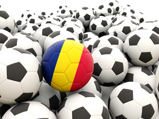 Football with flag of chad