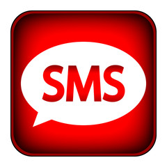 Sms red web icon