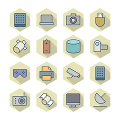 Thin Line Icons For Technology