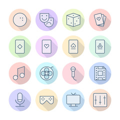 Thin Line Icons For Leisure
