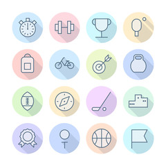 Thin Line Icons For Sport