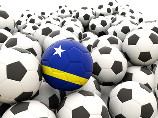 Football with flag of curacao