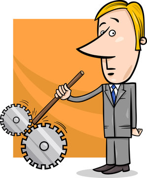 saboteur businessman cartoon illustration