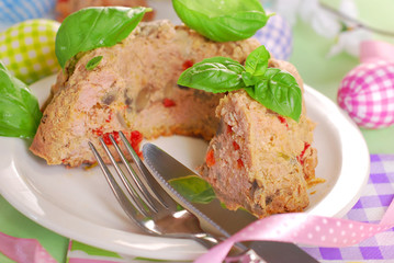 easter meatloaf in ring cake shape