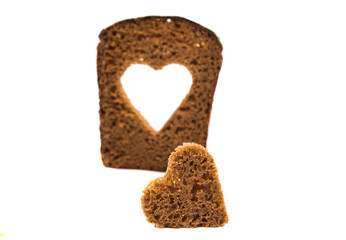 slice of black rye bread isolated
