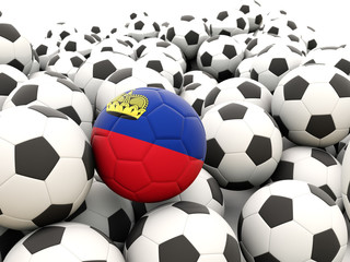 Football with flag of liechtenstein