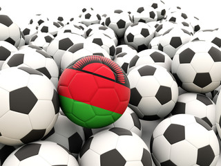 Football with flag of malawi
