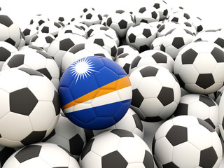 Football with flag of marshall islands