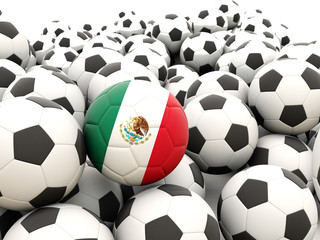 Football with flag of mexico