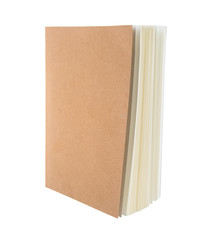 Notebook cover wood on white background