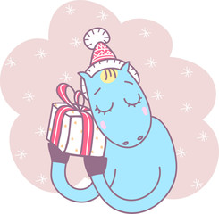 horse with a Christmas present