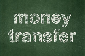 Business concept: Money Transfer on chalkboard background