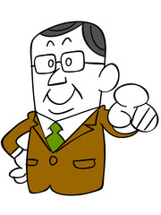 指差すビジネスマン（上半身）