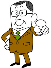 指差すビジネスマン（全身）