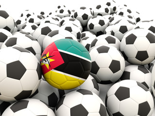 Football with flag of mozambique