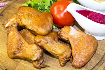 chicken wings on the table in a restaurant