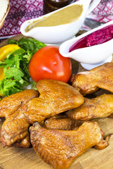 chicken wings on the table in a restaurant