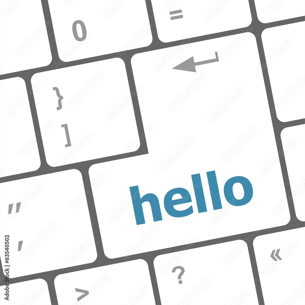 Fototapete hello written in computer keys