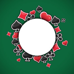 jeu de cartes-rond blanc central