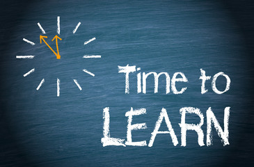 Time to learn chalkboard with clock