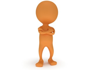 3d man stand with folded arms