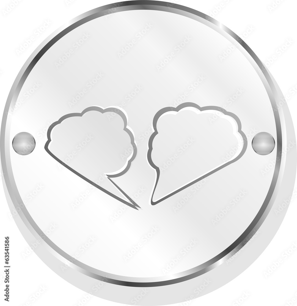 Fototapete abstract cloud on web icon button isolated on white