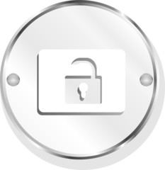 open padlock icon web sign isolated on white