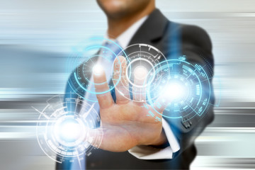 Businessman tech concept