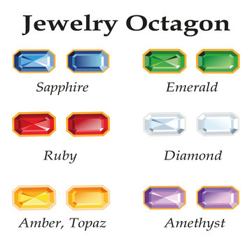 Jewelry Octagon. Isolated Objects